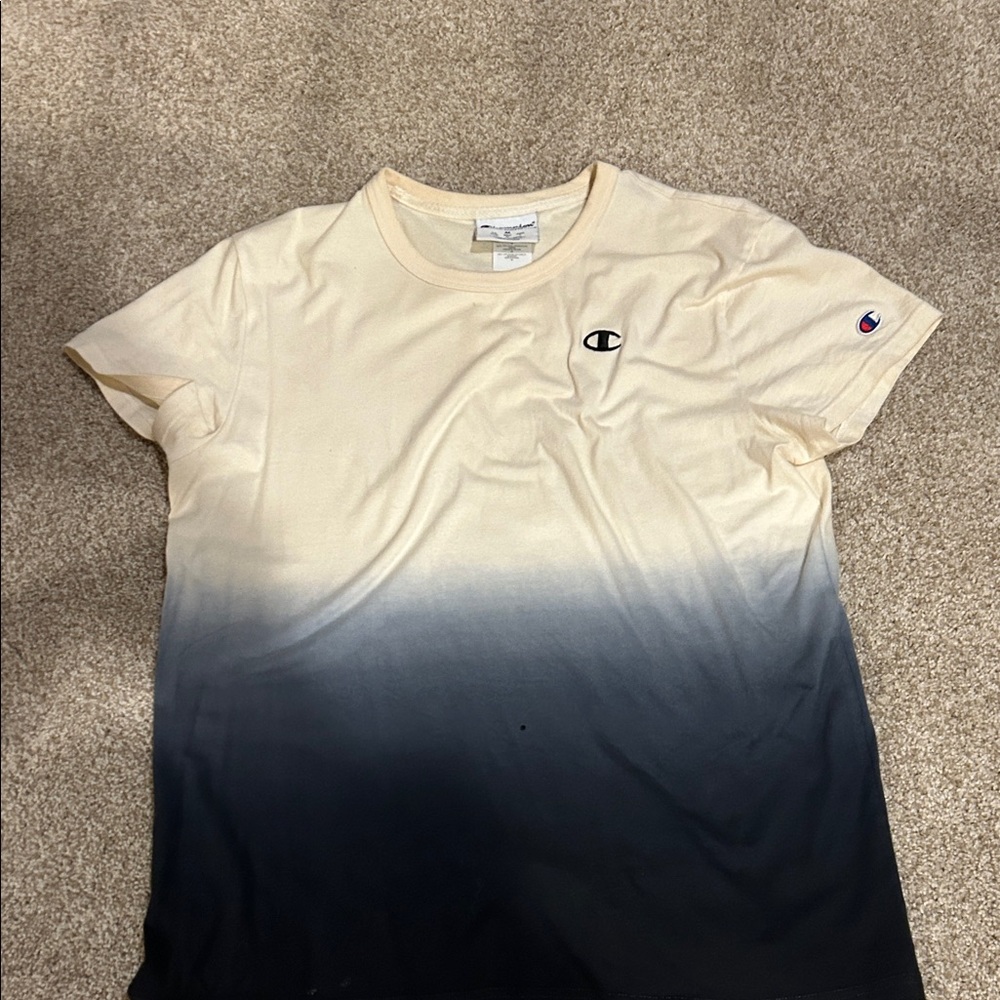 Champion Beige and Black Gradient Tee